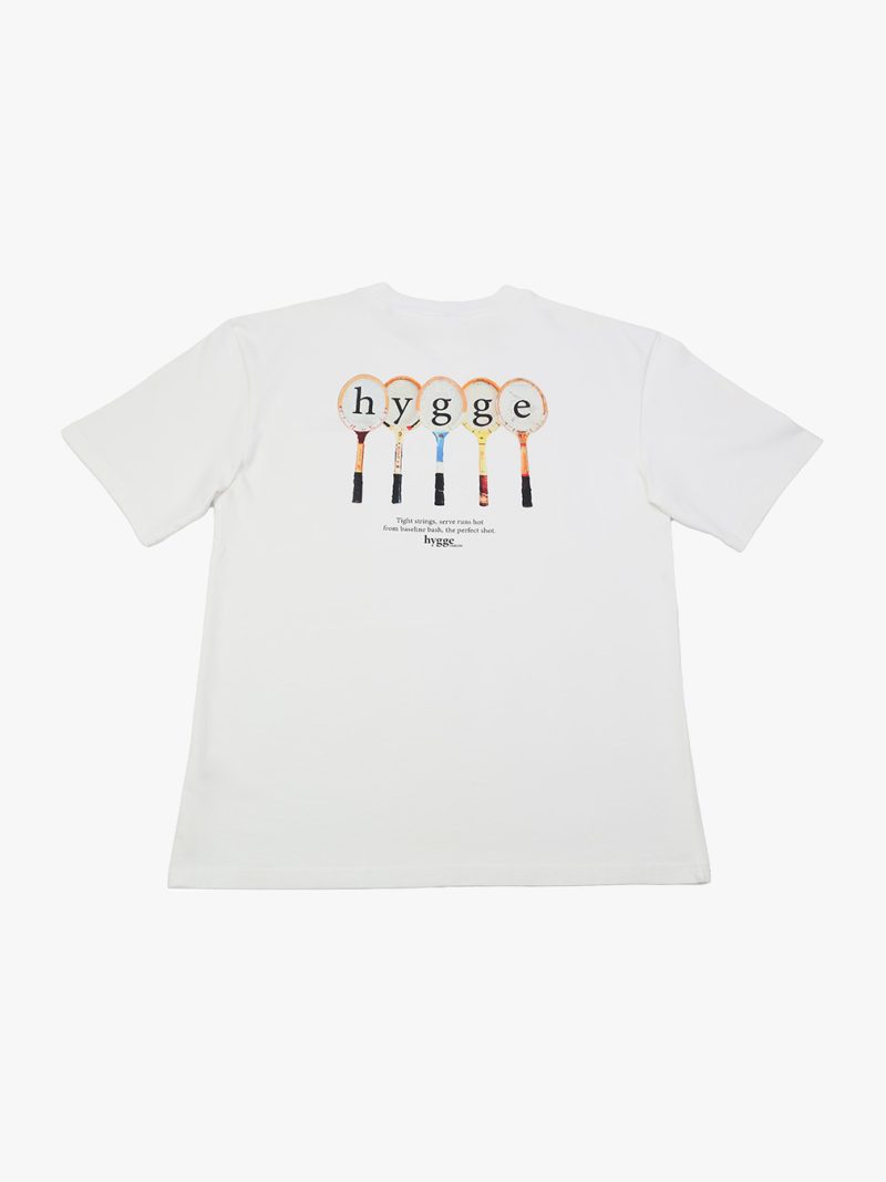 hygge tennis court club t-shirt - white multi colour