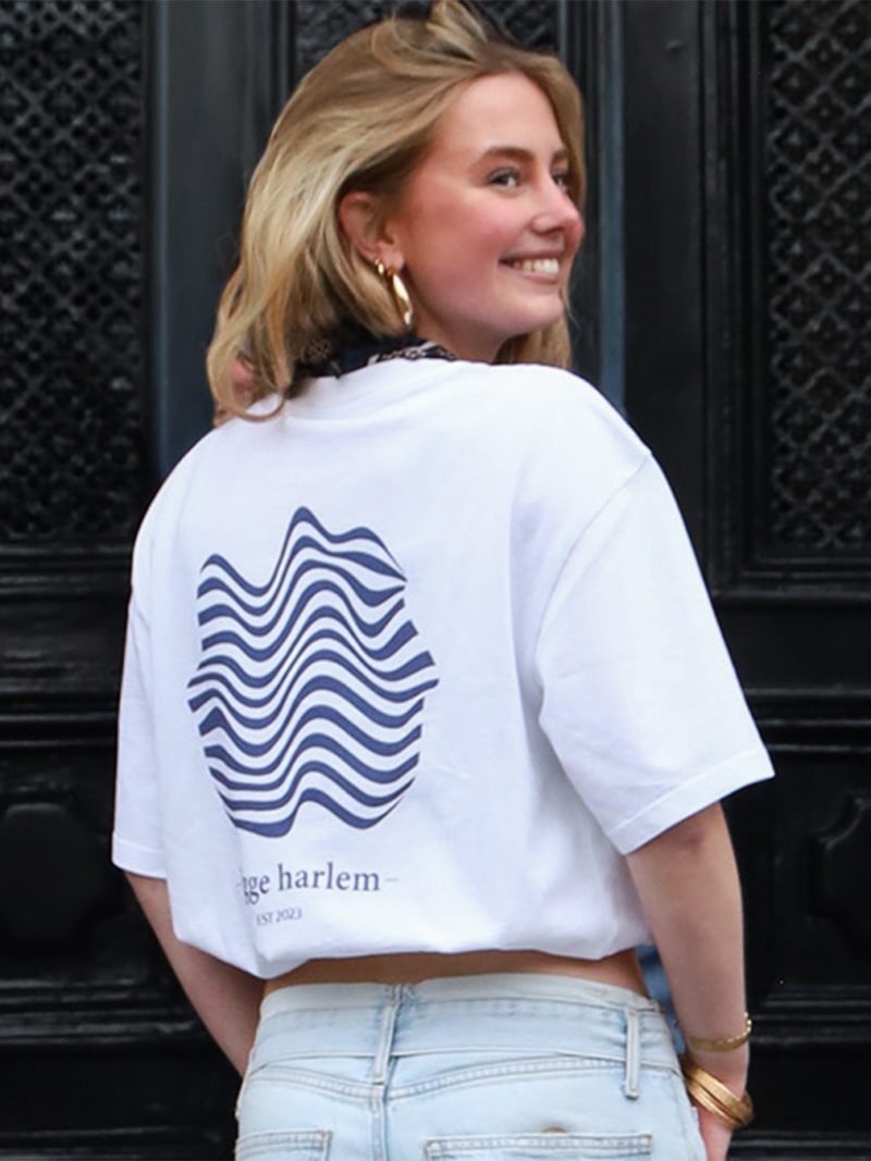 Home 13 wit t-shirt motion North Sea blue | hygge HARLEM